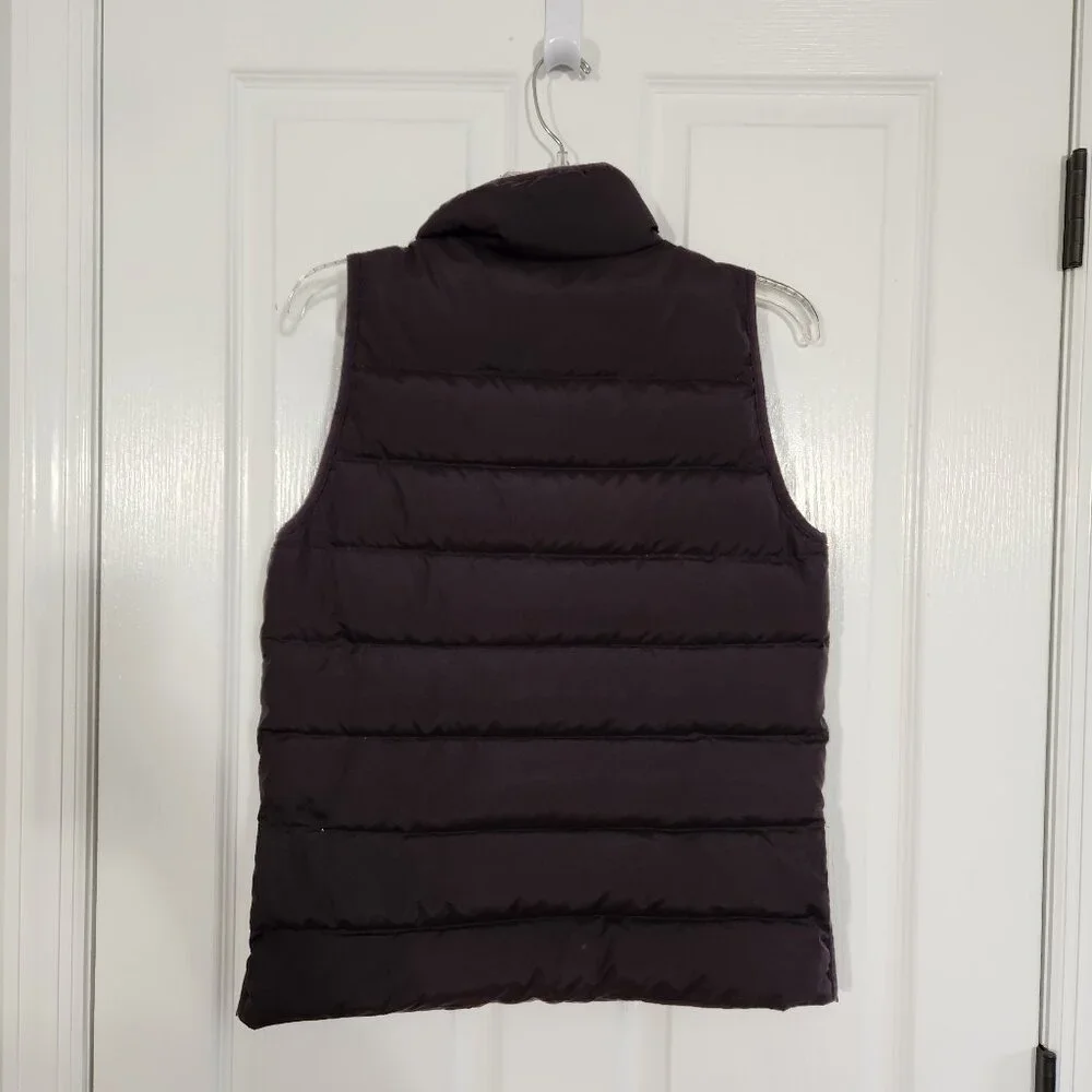 J Crew Down Mountain Puffer Black Vest Size XS Women Full Zip Alpine Ski Cabin
